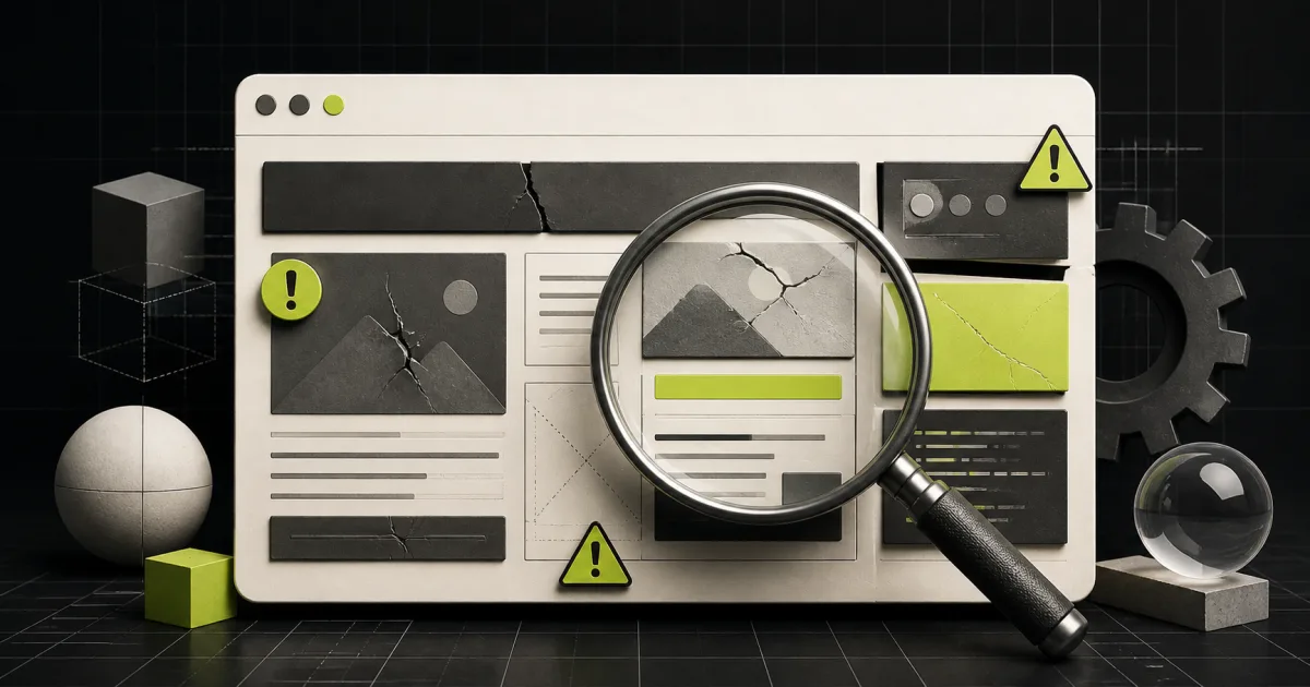 Twelve signs your website needs a redesign, grouped into performance, trust, mobile, and business-change signals