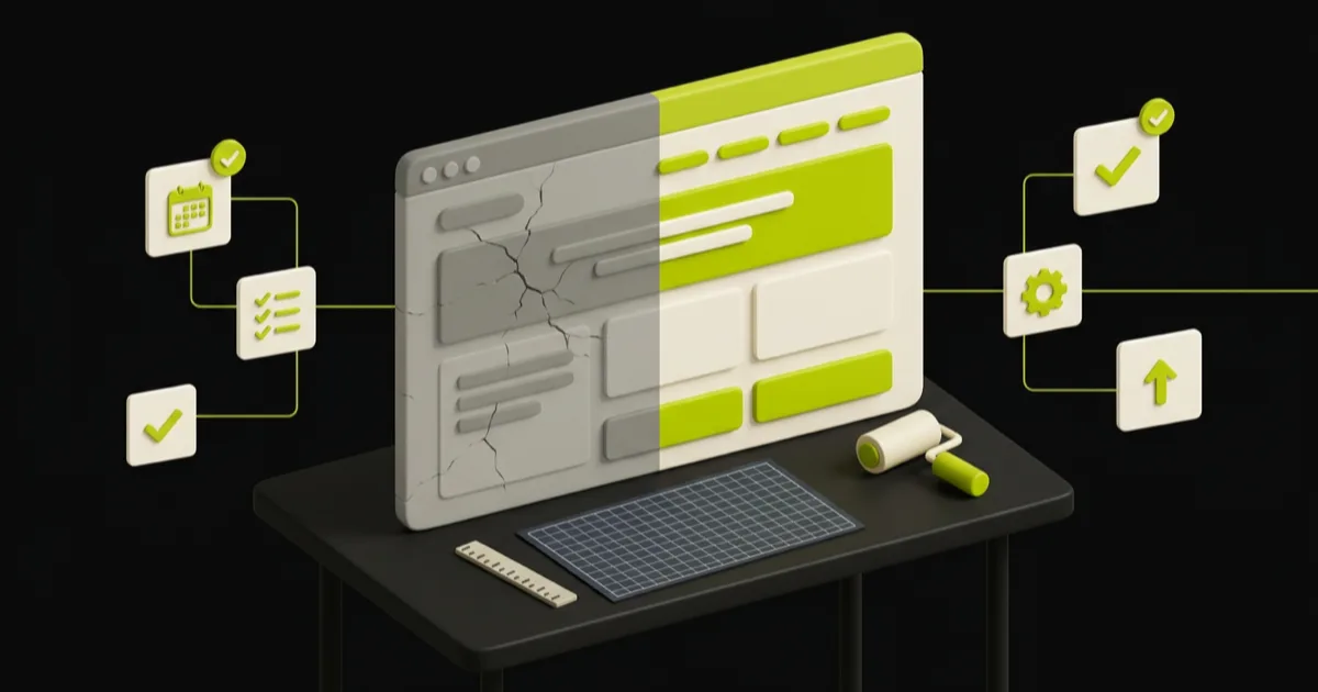 Website redesign UK: cost bands by business size and the five-stage redesign process, from audit to launch